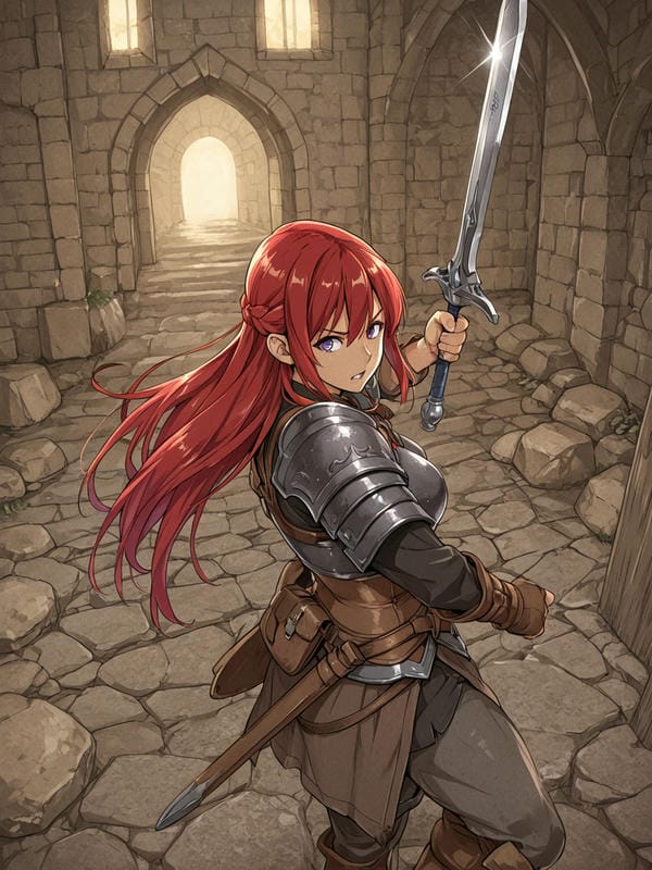 ảnh anime nữ cầm kiếm 16