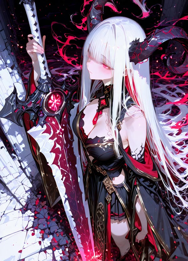 ảnh anime nữ cầm kiếm ngầu