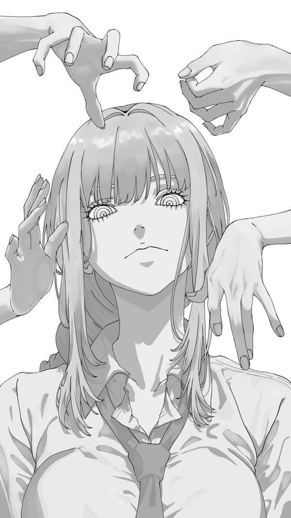 ảnh anime nữ đen trắng 14