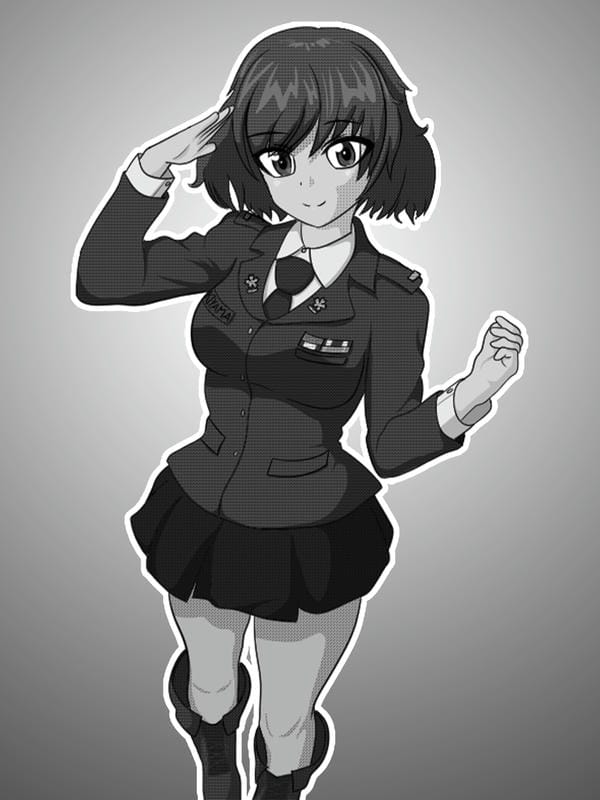 ảnh anime nữ đen trắng 18