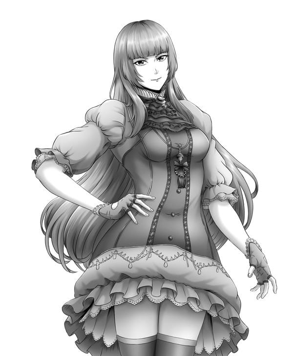 ảnh anime nữ đen trắng 22