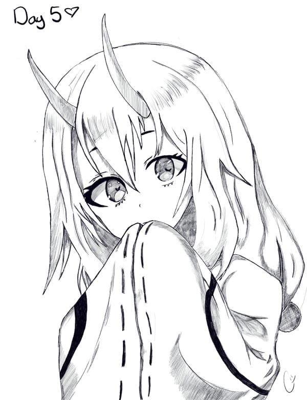 ảnh anime nữ đen trắng 24