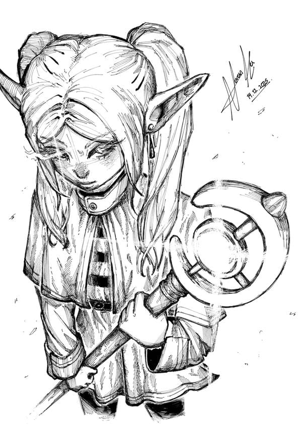 ảnh anime nữ đen trắng 3