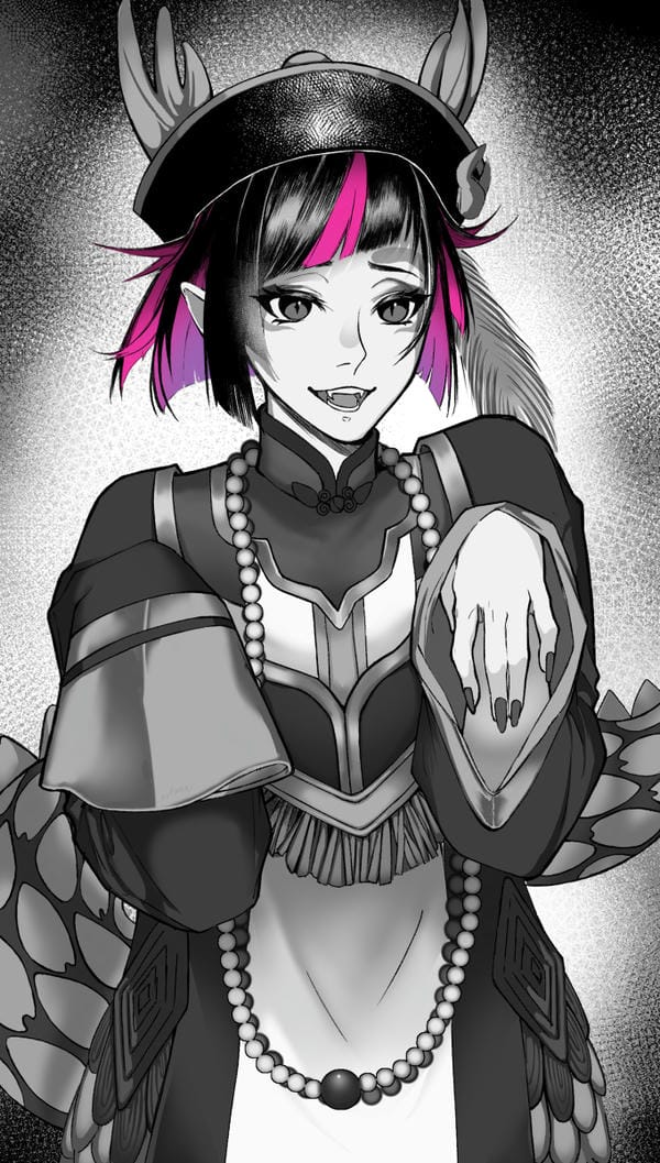 ảnh anime nữ đen trắng 30