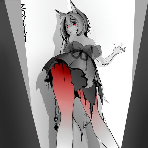 ảnh anime nữ đen trắng 4