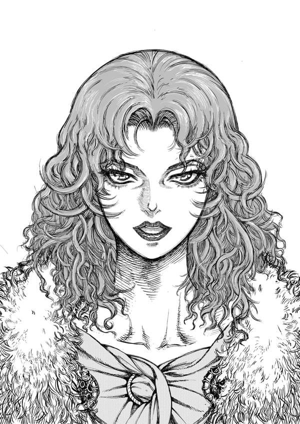 ảnh anime nữ đen trắng 6