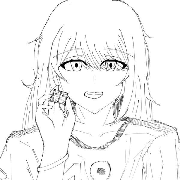 ảnh anime nữ đen trắng 8