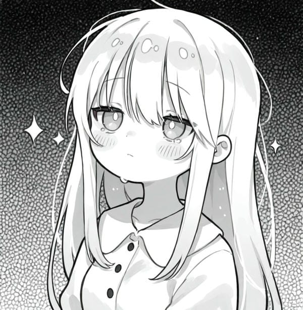 ảnh anime nữ đen trắng 9