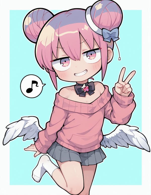 anime chibi màu hồng 4