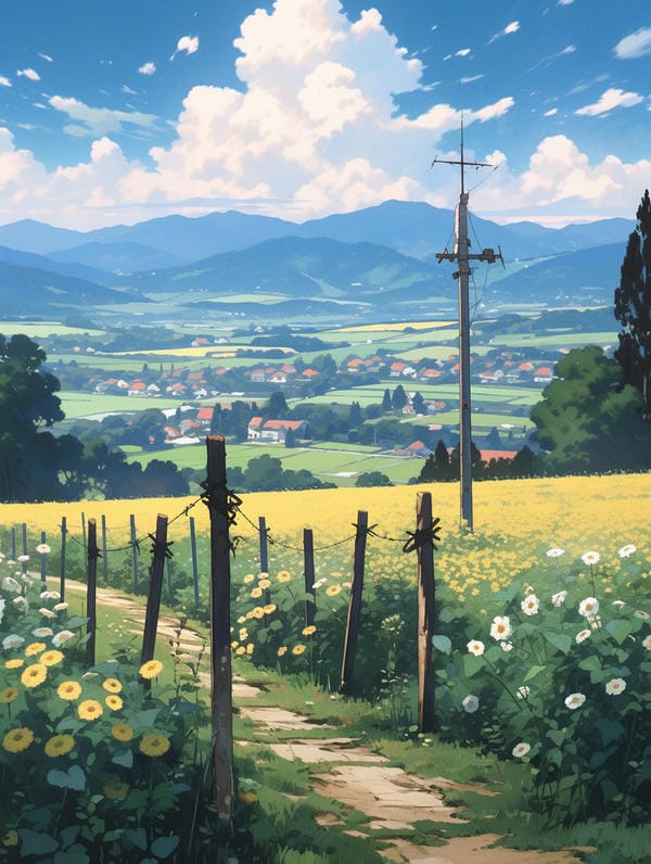 cánh đồng hoa anime 22