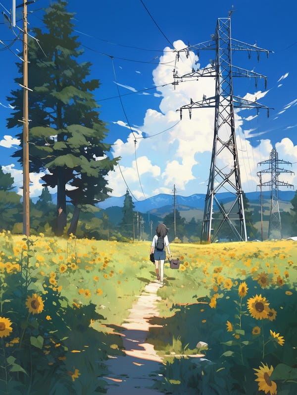 cánh đồng hoa anime 23