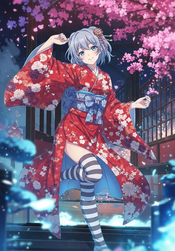 hình ảnh anime nữ mặc kimono 1