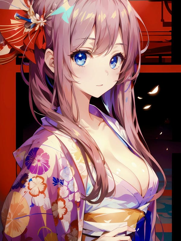 hình ảnh anime nữ mặc kimono 15