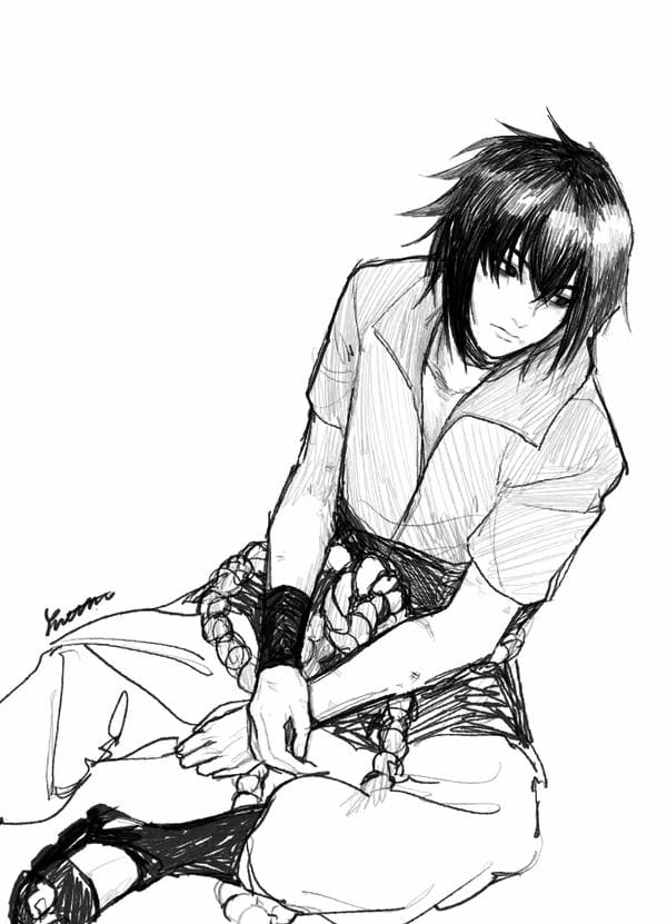 ảnh anime boy lạnh lùng trắng đen