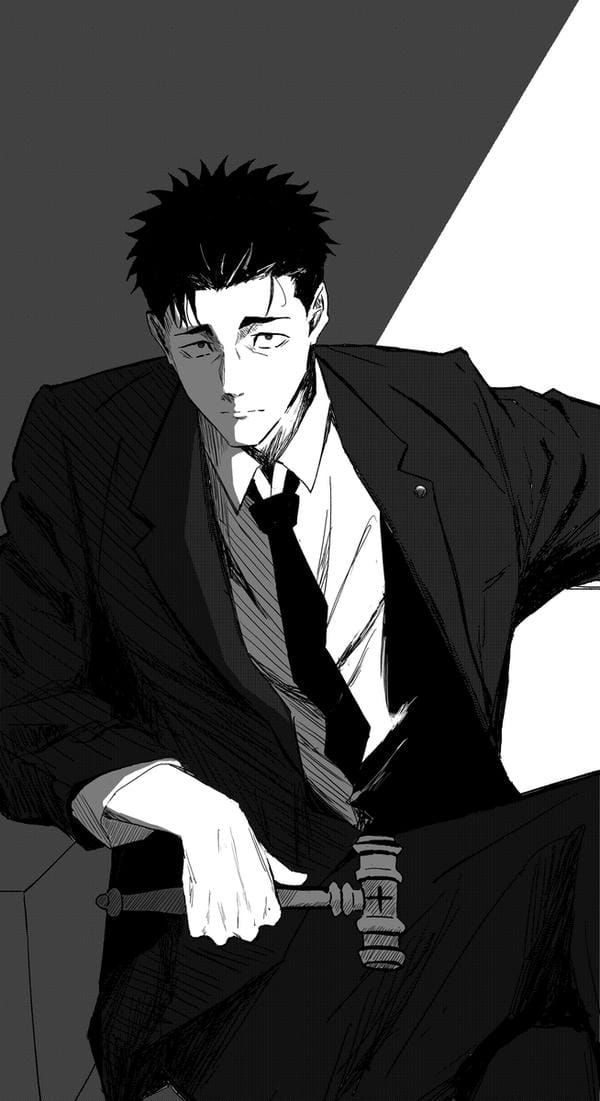 ảnh anime nam đen trắng 1