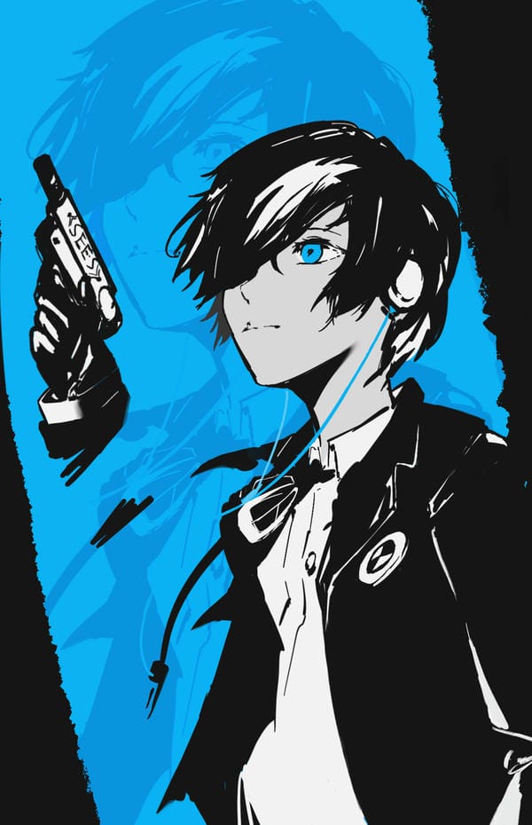 ảnh anime nam đen trắng 12