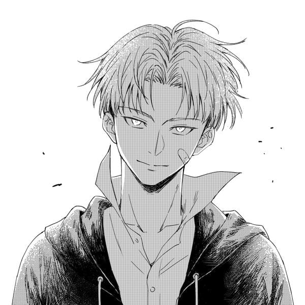 ảnh anime nam đen trắng 20