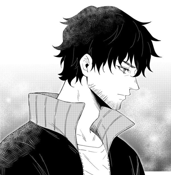 ảnh anime nam đen trắng 21