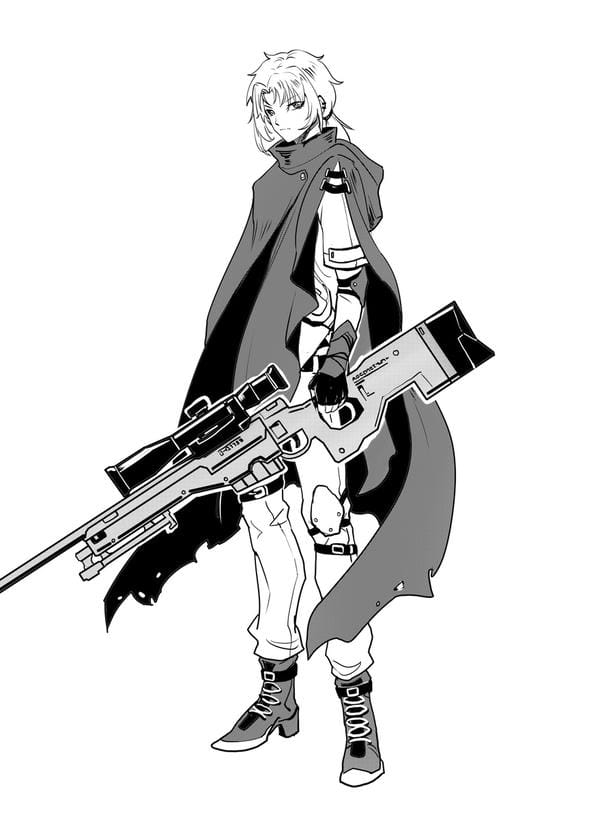 ảnh anime nam đen trắng 23