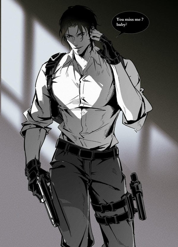 ảnh anime nam đen trắng 5