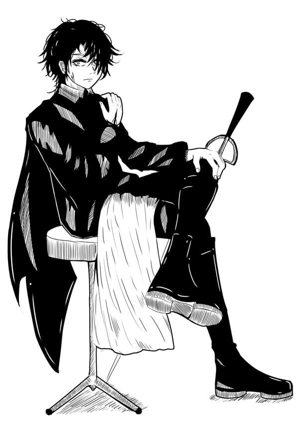 ảnh anime nam đen trắng 8