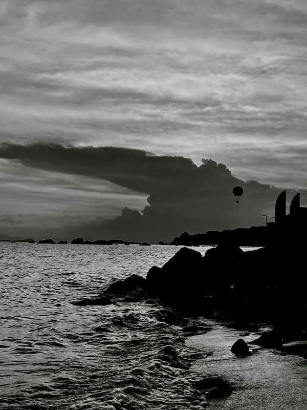 ảnh biển đen trắng 12