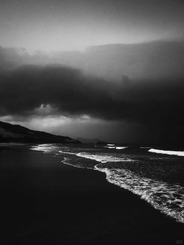 ảnh biển đen trắng 24