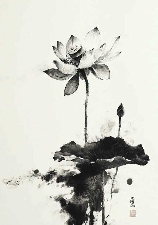 ảnh hoa sen nền đen 23