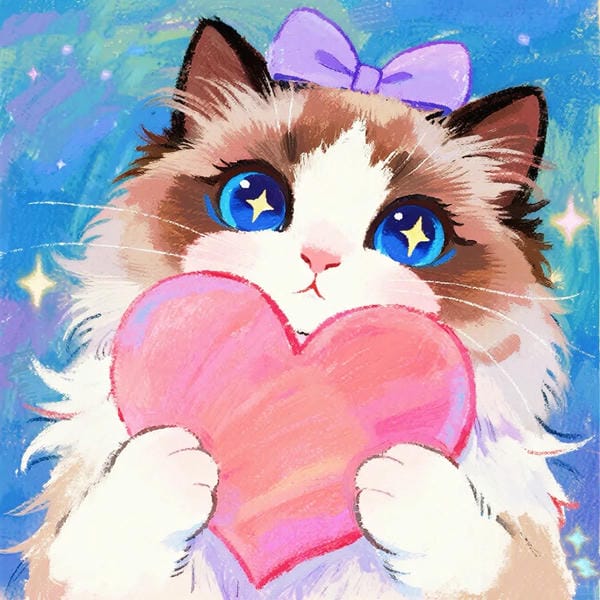 ảnh mèo cute trái tim 28