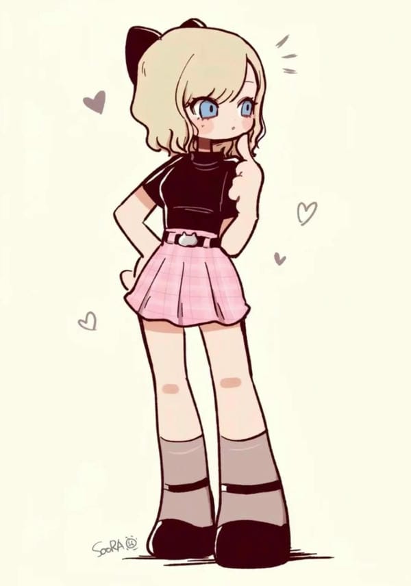 hình ảnh chibi nữ cute đơn giản 1