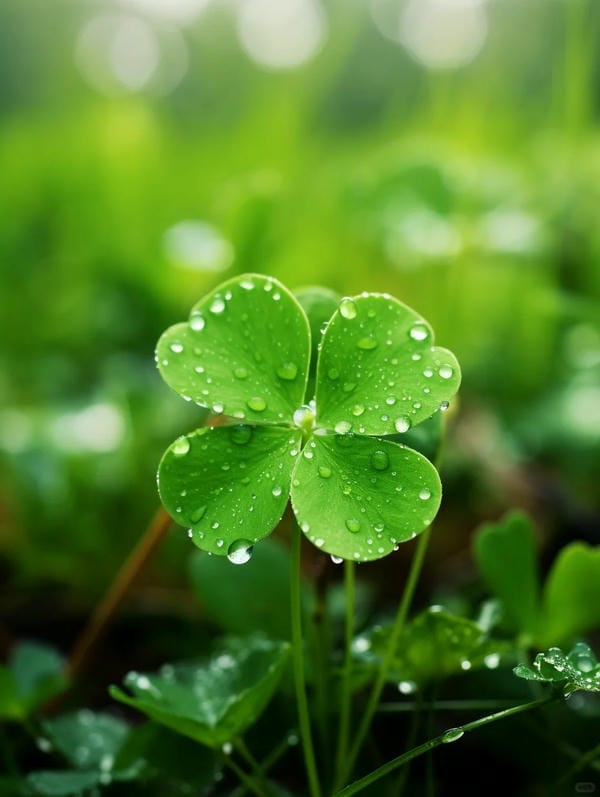 ảnh cỏ 4 lá may mắn đẹp 23