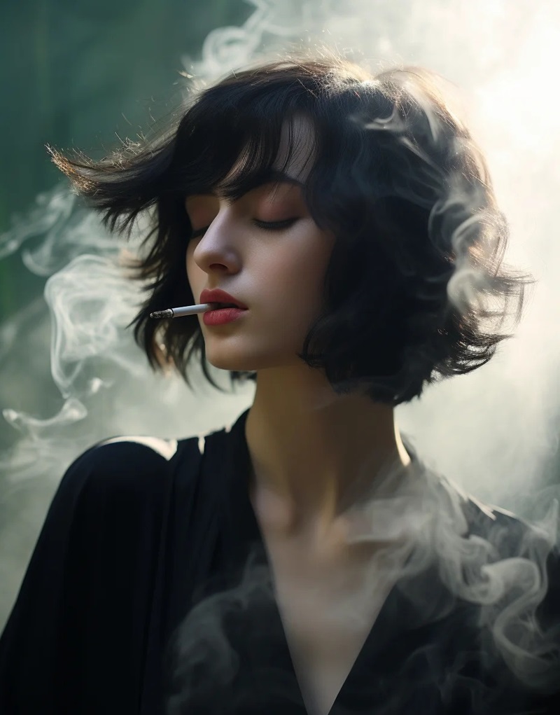 ảnh hút thuốc buồn 23