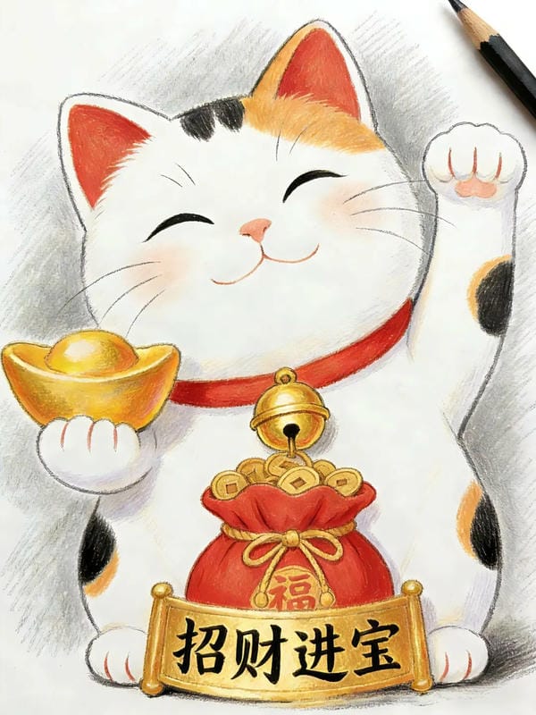 hình ảnh mèo thần tài 15